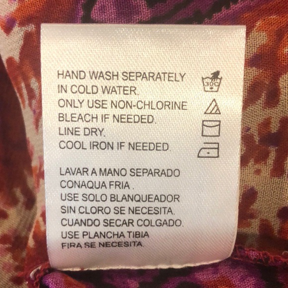 Bila Sheer Lace Fuschia Peasant Blouse Large NWT - Picture 7 of 7